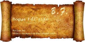 Bogya Füzike névjegykártya